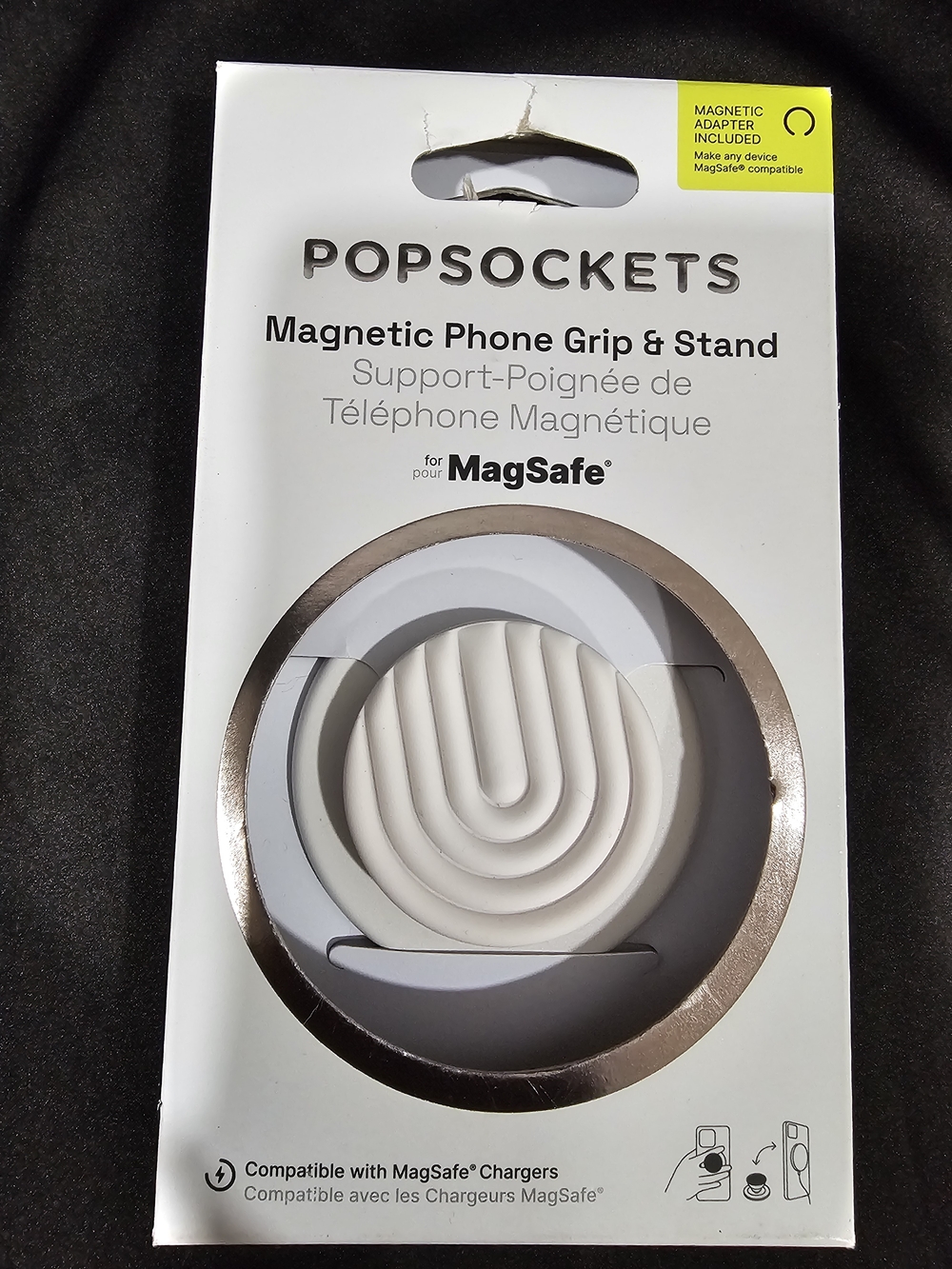 PopSocket Magnetic Phone Grip & Stand in White with Rose Gold Accent